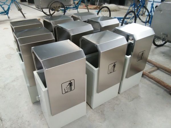 走進不銹鋼垃圾桶激光加工